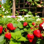 strawberries growing in UK garden